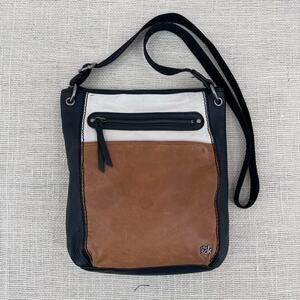 The Sak Laurel Crossbody, Purse, Black/tan/white, Soft Leather, Hobo,‎ Festival